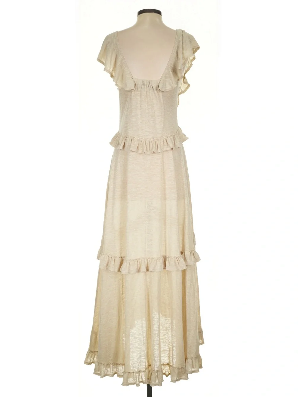 Free People Amelia Cream Ruffled Button-Front Maxi Dress• Small - Picture 5 of 8